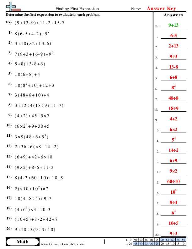  - finding-first-expression worksheet