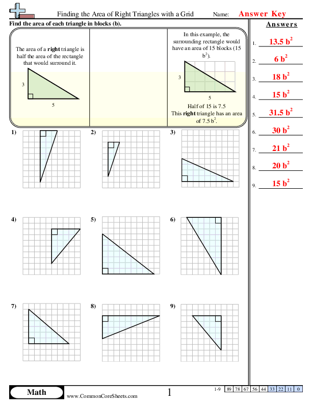  - finding-the-area-of-right-triangles-with-a-grid worksheet