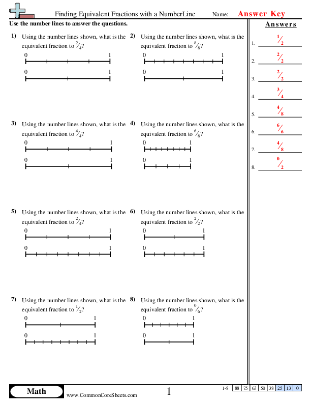  - equivalent-fractions-with-numberlines worksheet