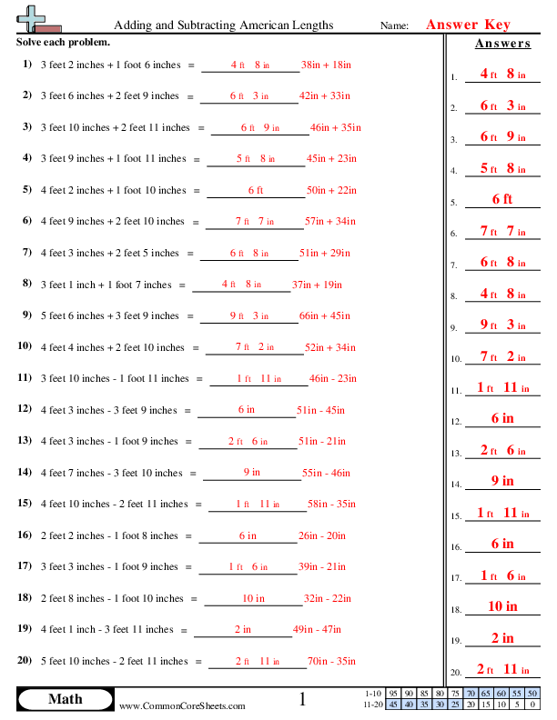  - adding-and-subtracting-american-lengths worksheet