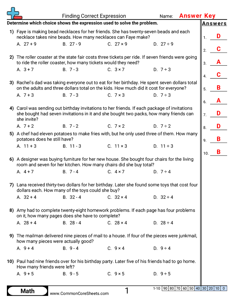 Multistep Worksheets - add-sub-mult-div worksheet