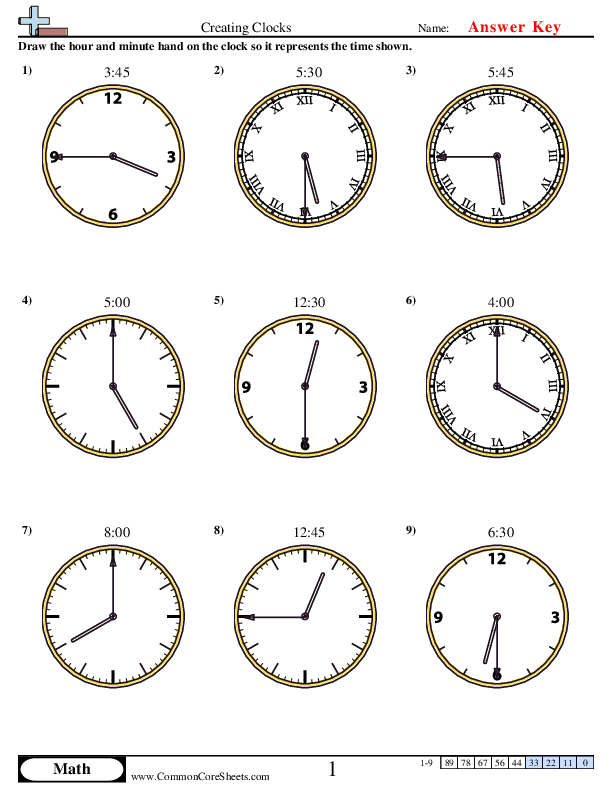  - creating-clocks-15-minute-increments worksheet