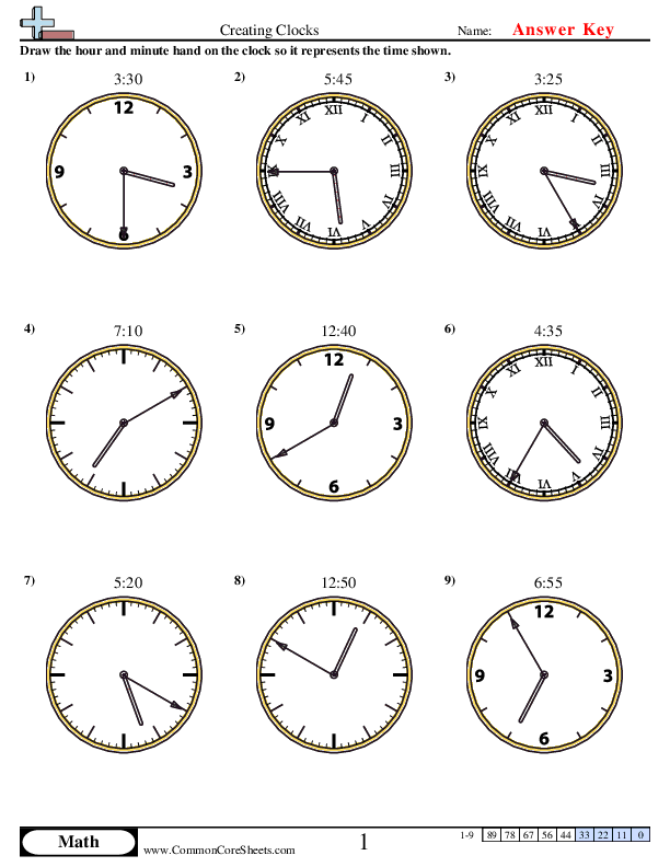  - creating-clocks-5-minute-increments worksheet