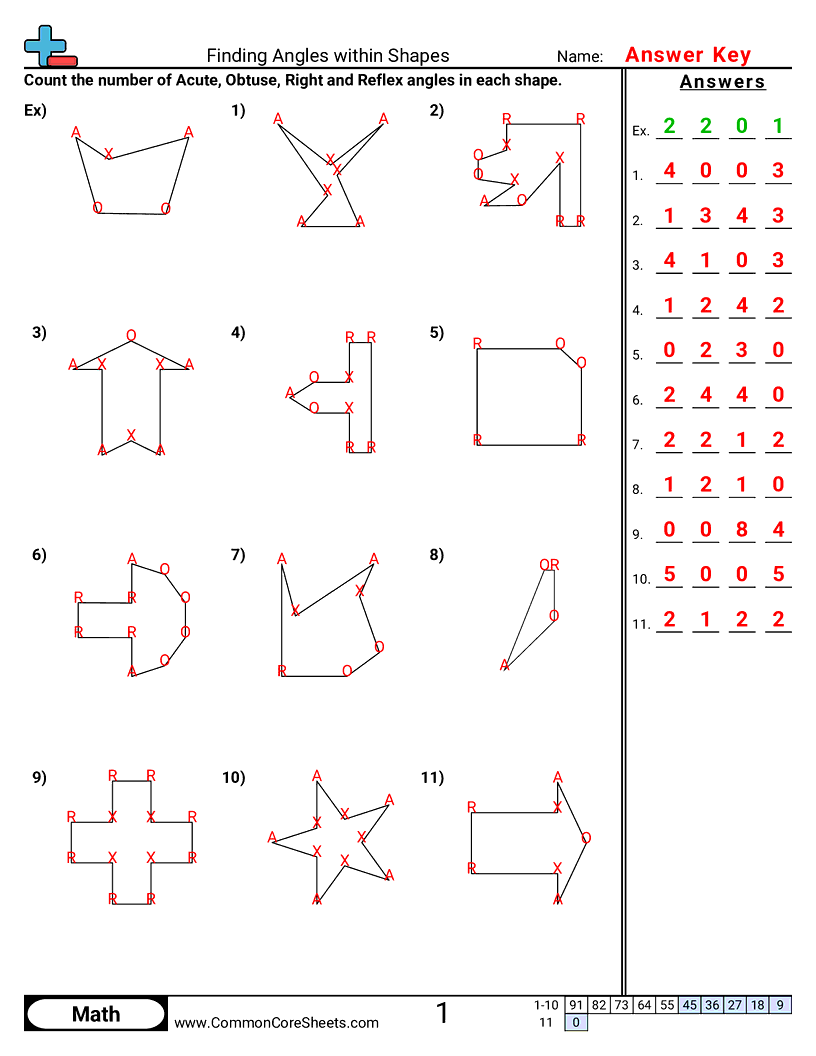 Angles Worksheets - determining-angles-in-shapes worksheet