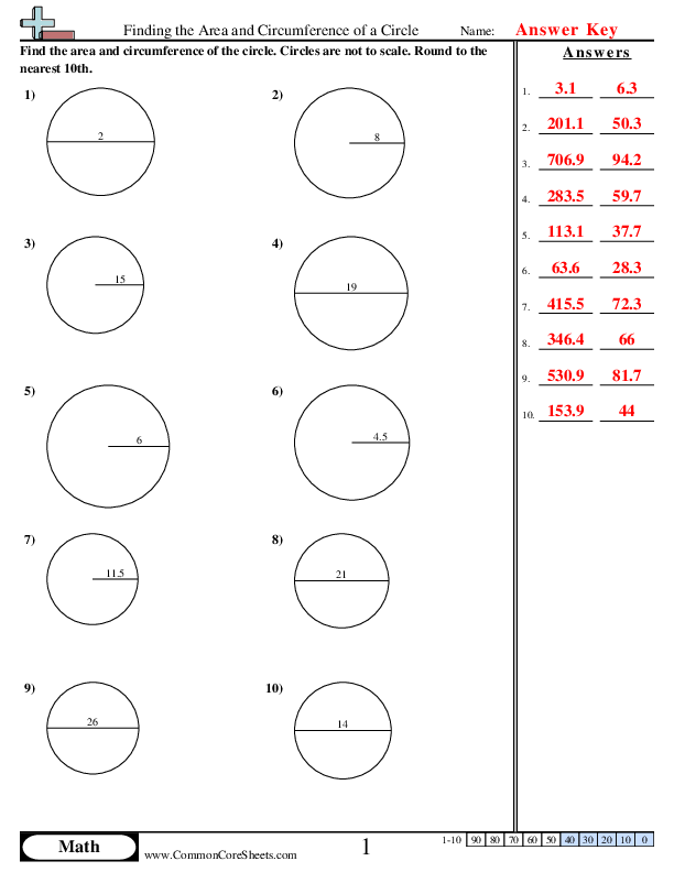  - area-and-circumference-circle worksheet