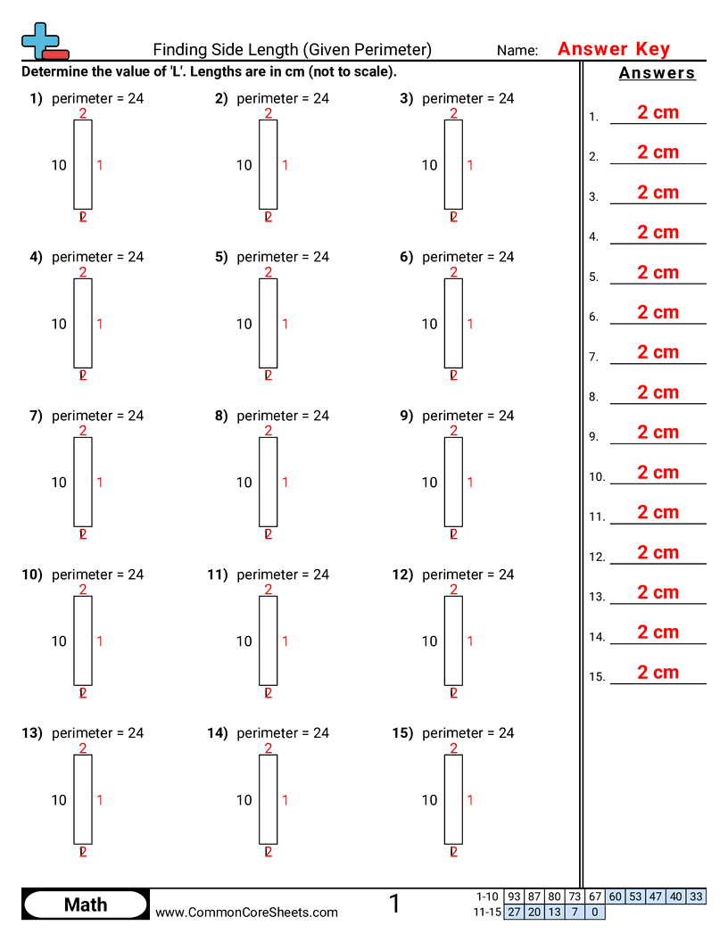3rd Grade Area & Perimeter Worksheets - missing-side-perimeter-e worksheet