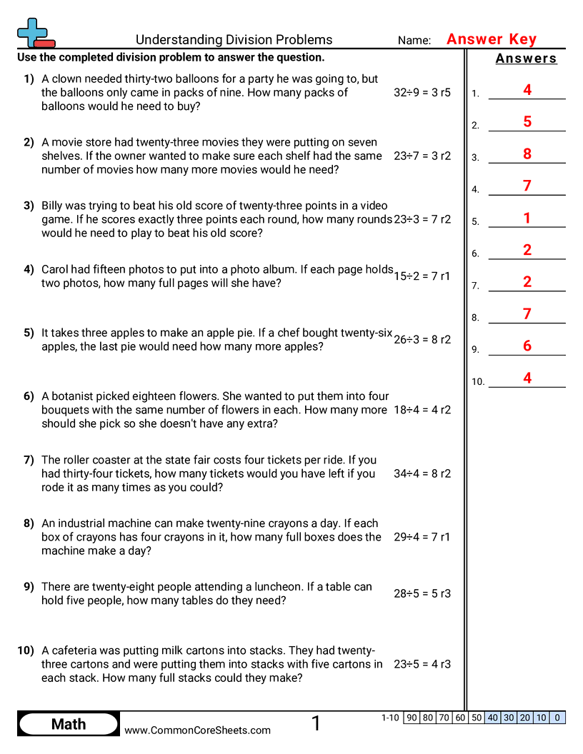 4oa3 Worksheets - understanding-division-answers worksheet