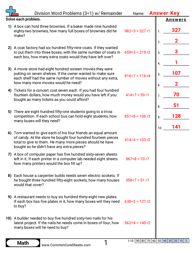 4nbt6 Worksheets - 3-d-1-with-remainder worksheet
