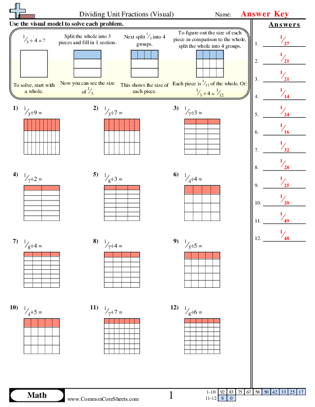  - dividing-unit-fractions-visual worksheet