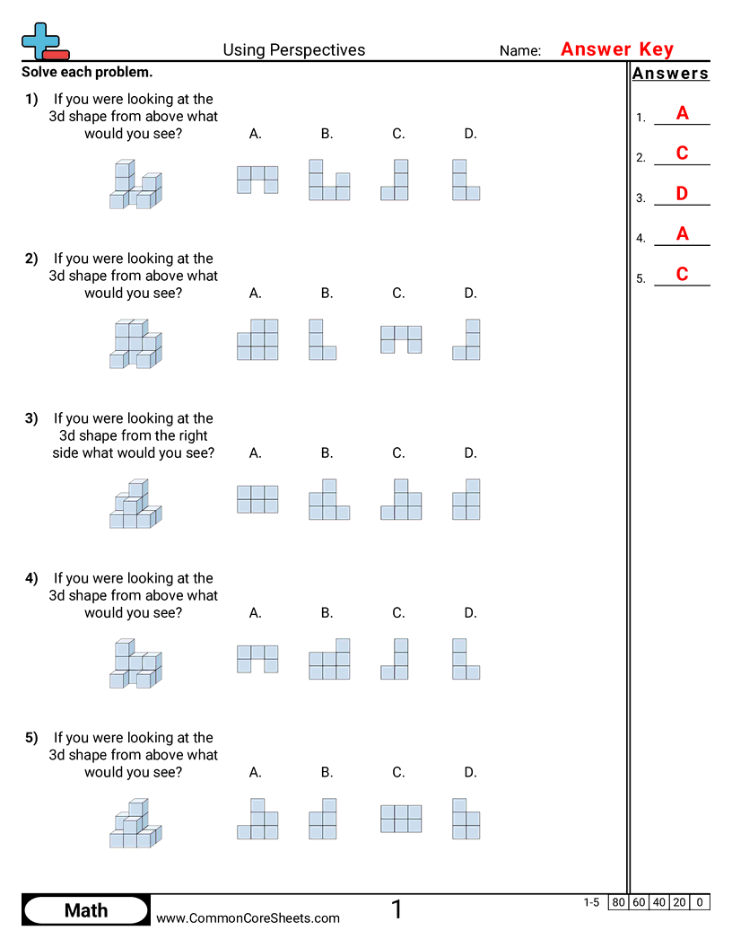 Shapes Worksheets - using-perspectives worksheet